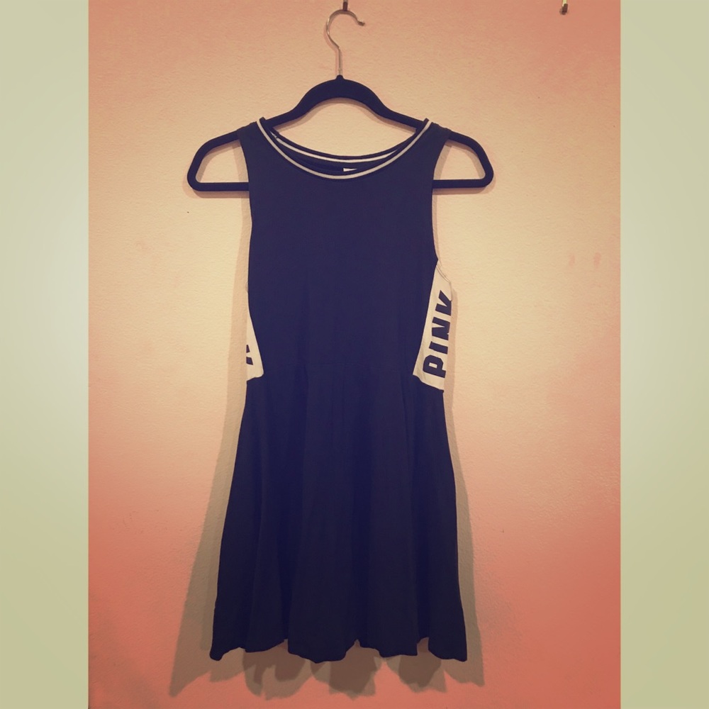 VS PINK Black Racerback Skater Dress